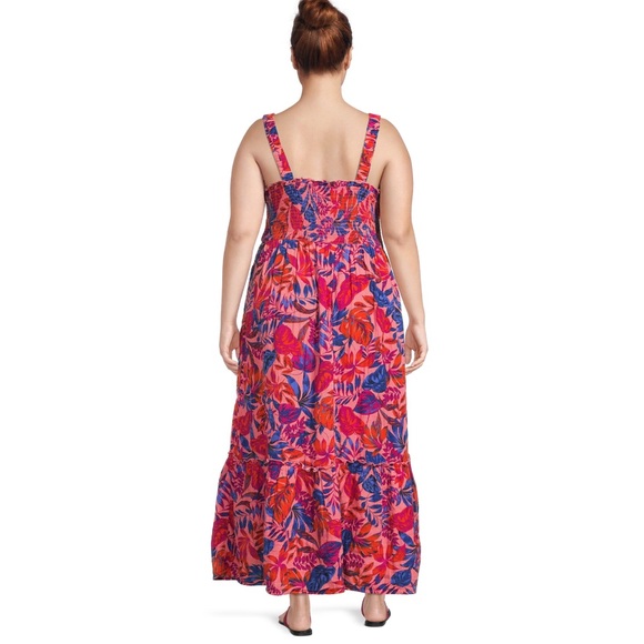 Terra & Sky Women's Plus Smock Maxi Dress - Picture 4 of 7
